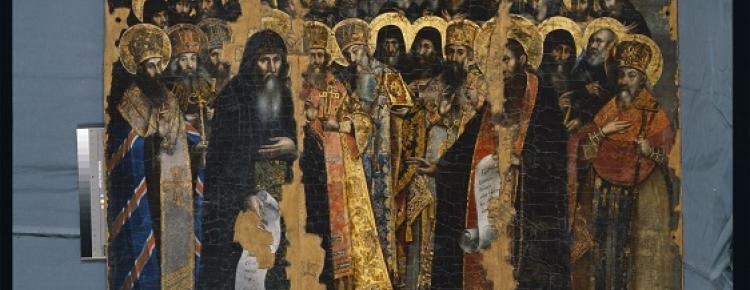 Собор прпп. Отців Печерських. Ікона намісного ряду головного іконостаса Успенського собору. Перша половина XVIII ст.