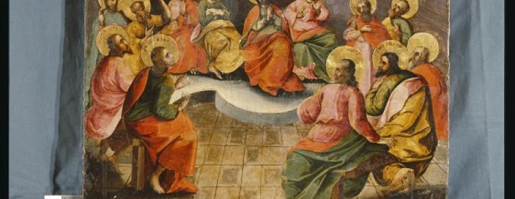 Зішестя Св. Духа. Ікона празникового ряду головного іконостаса Великої Успенської церкви. 20-ті рр. XVIII ст.