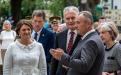 В.о. генерального директора Національного заповідника «Києво-Печерська лавра» Олександр Рудник зустрічає Президента Литовської Республіки Гітанаса Науседу з дружиною Діаною Наусєдєне